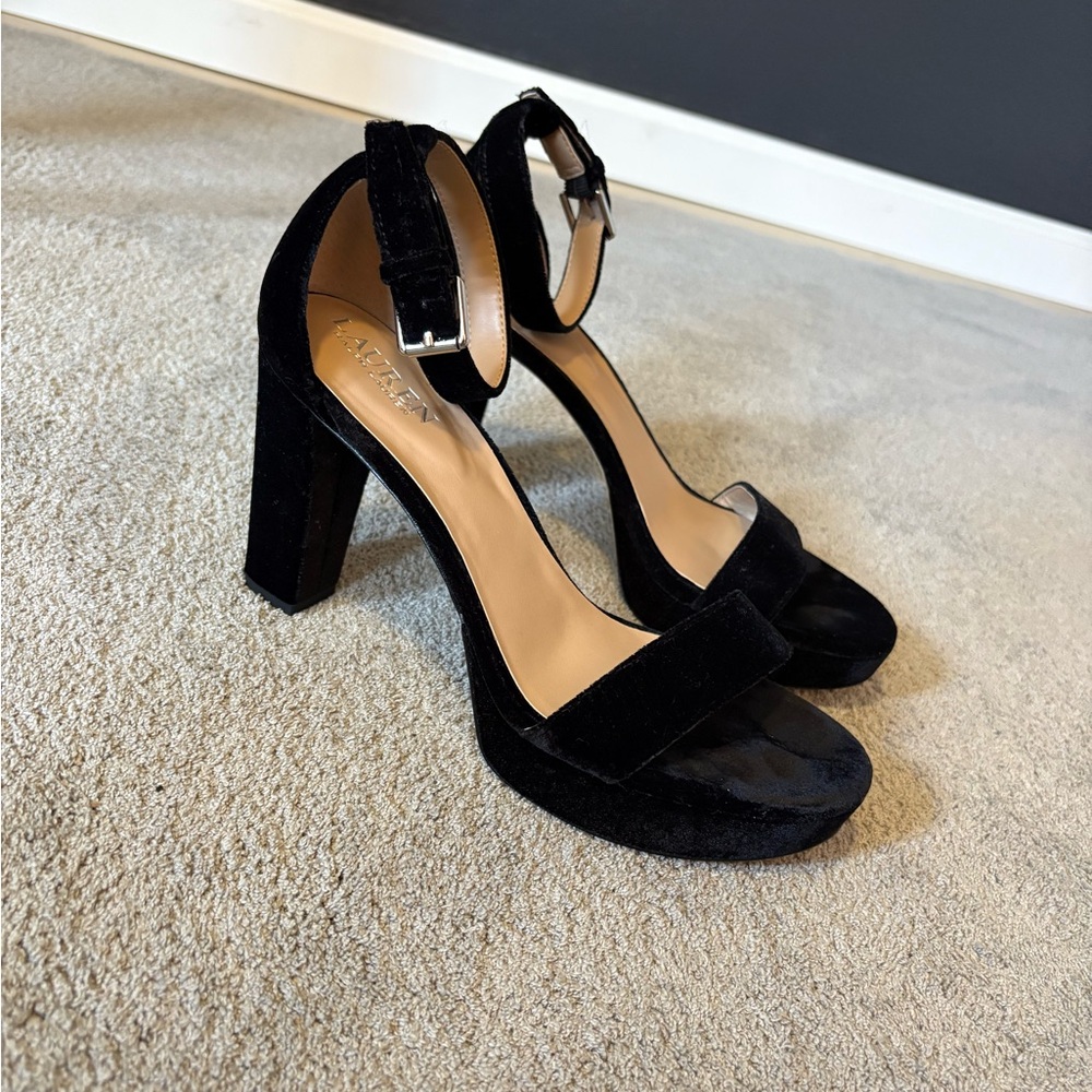 Ralph Lauren Black Velvet Heels
